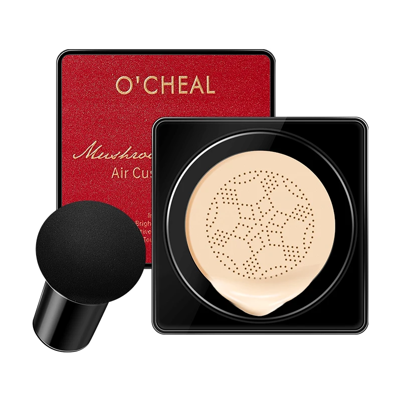 

Mushroom Head Puff BB CC Cream Cushion Whitening Face Makeup Foundation Cream for Lady Cosmetics, Clear