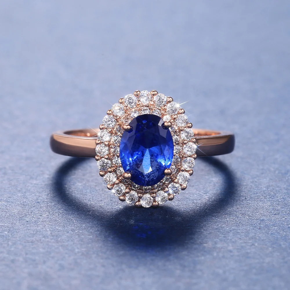 

Vintage Blue Sapphire Gemstone Wedding Engagement Ring Fine Jewelry Gifts Wholesale