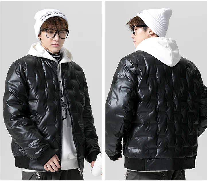 

Fashion Hot Sale Classic High Quality Men's embossed shiny puffer Down Jacket for winter, Black, green, gray