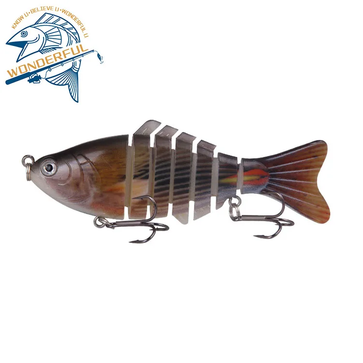 

Plastic 7 Segmented Hard 3D Eyes 95mm Long Casting Wobblers Sinking Multi Jointed Swimbait Lure