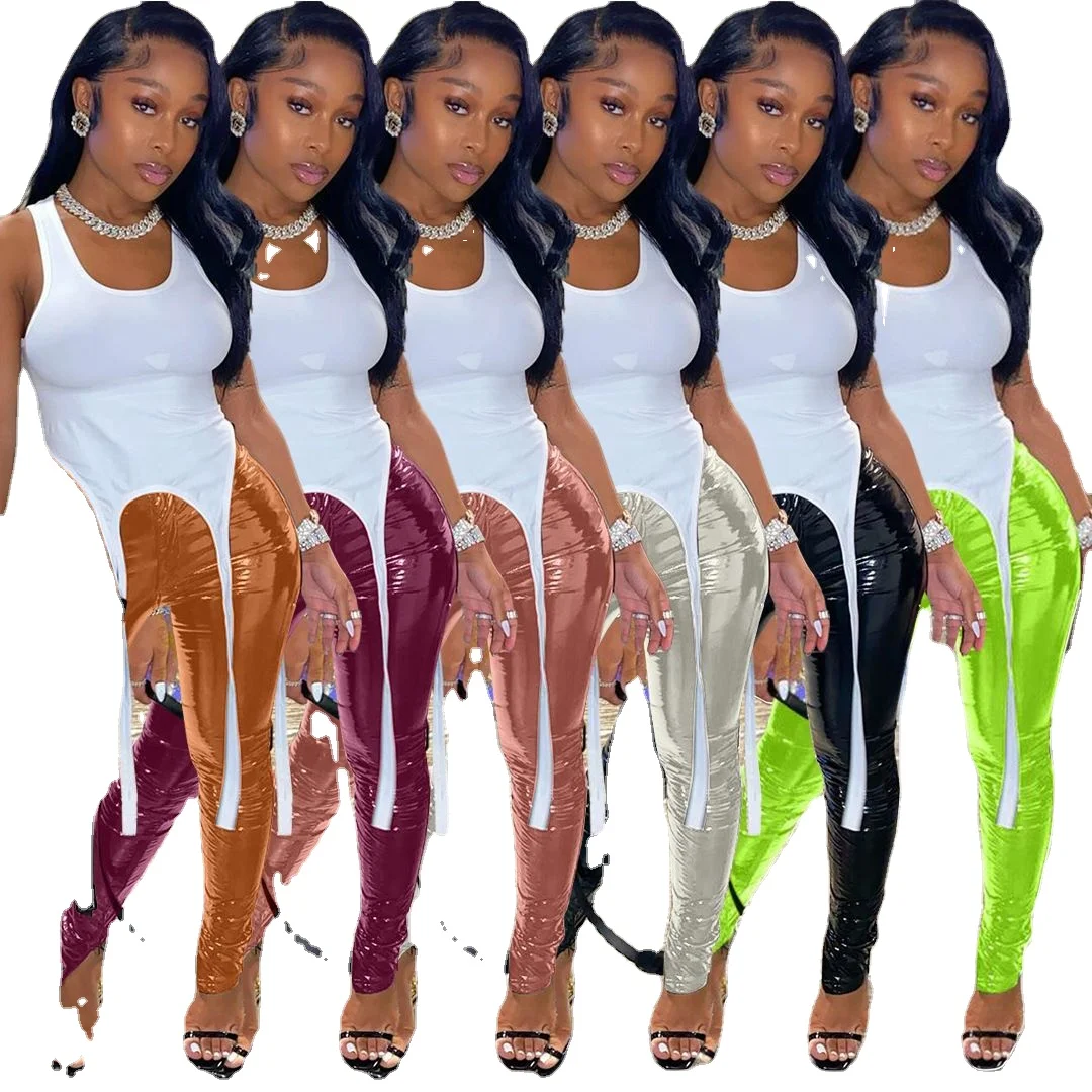 

PU Leather trousers with high elasticity leather pants women FM-XM6117