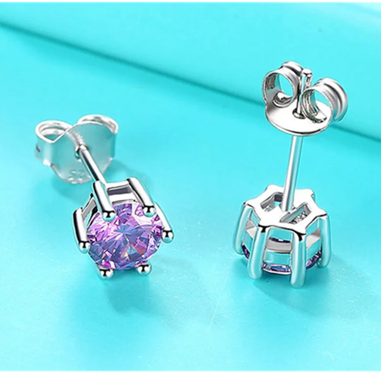 

Wholesale fashion popular simple temperament zircon silver needle ear decoration earrings