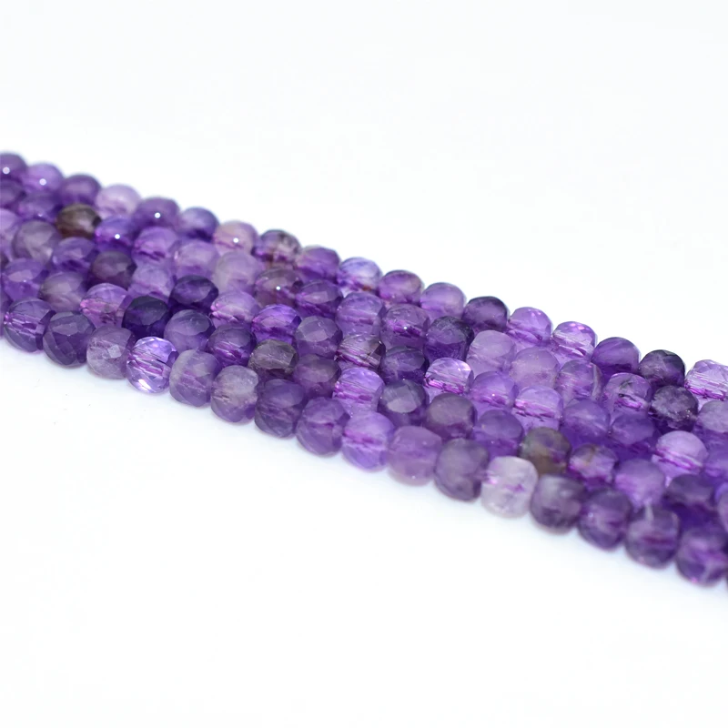 

4.2*4.2mm High Quality Natural Faceted Light Amethyst Beads For Jewelry Making