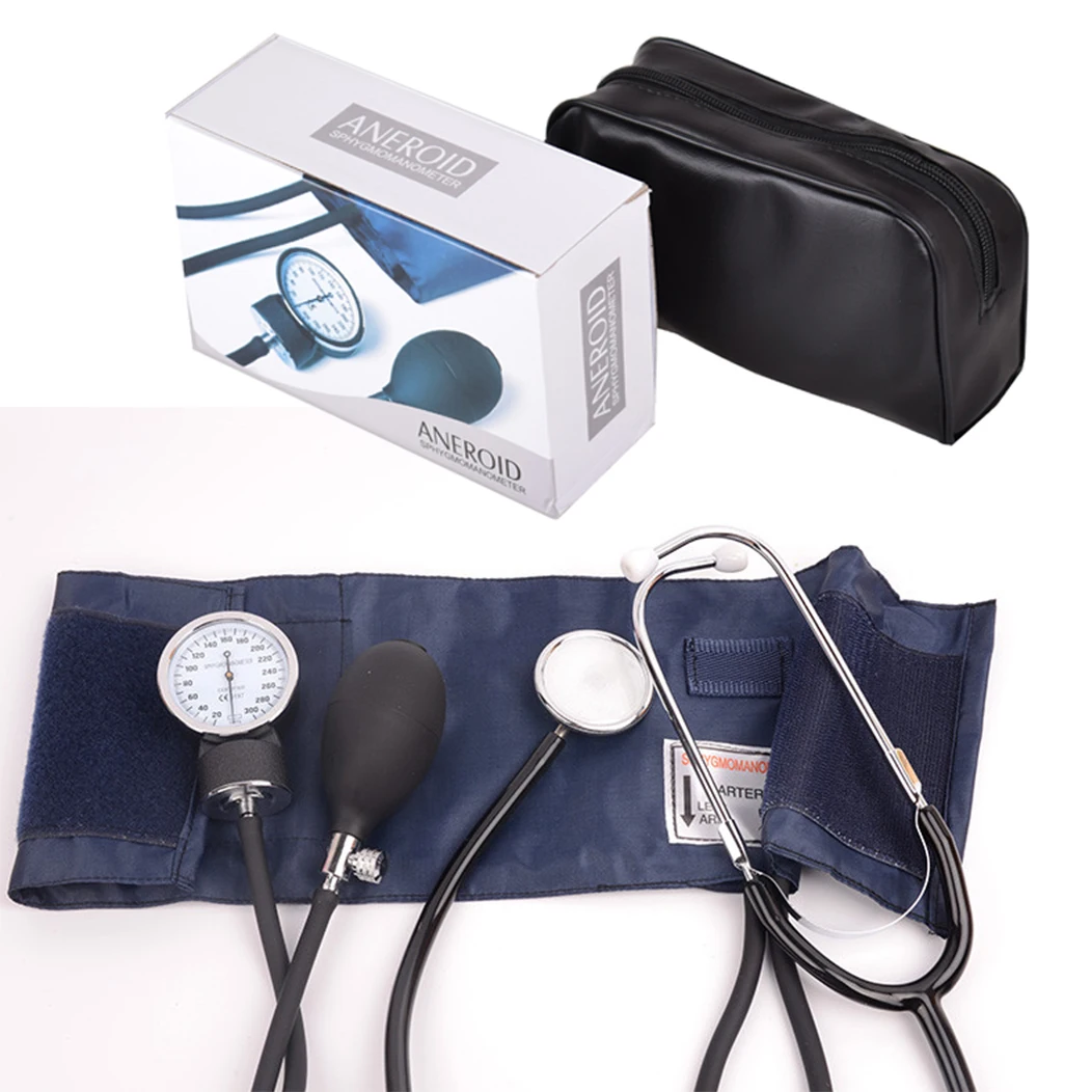 
Adult Pocket Aneroid/Scope Kit Professional manual blood pressure monitor Sphygmomanometer with Durable Carrying Case 