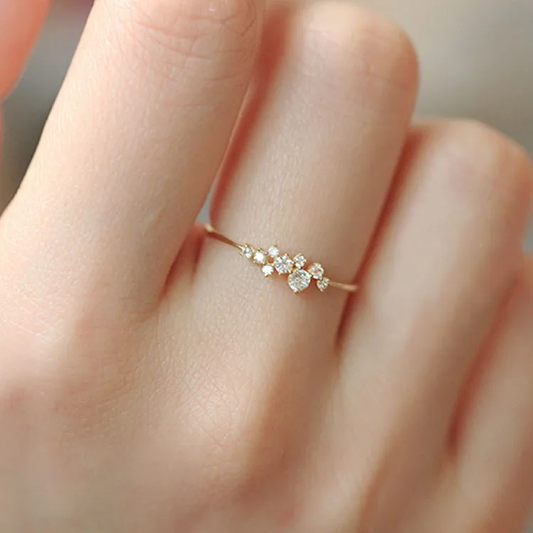 

Fashion Sterling Silver Dainty Cz Stacking Ring Korean Minimalist Rings 925