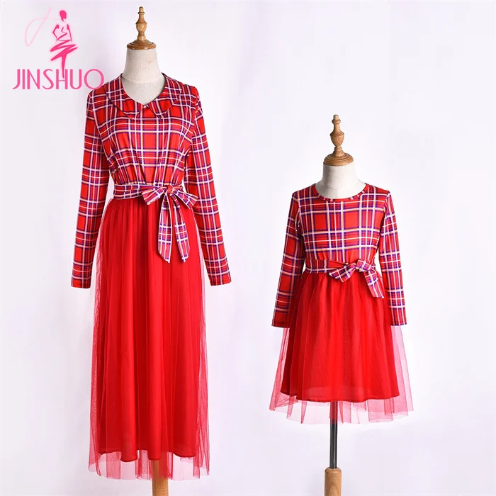 

Mom and daughter matching party dresses Family christmas outfits matching mommy and me maxi dress, Red