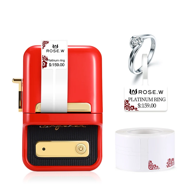 

Vintage design color thermal label printer for jewelry, Black color