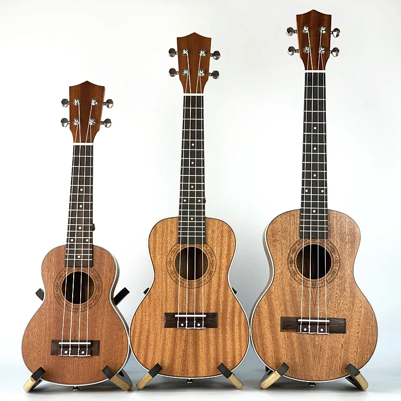 

China Wholesale Cheap price custom 21 23 26 inch soprano sapele mahogany wooden ukulele