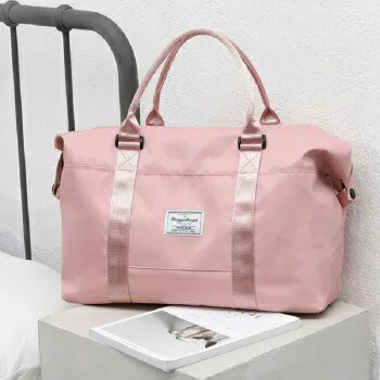 

Dry Wet Separated ladies Oxford Portable Pink Travel Duffle bag Fashion Waterproof Outdoor Women Weekend Shoulder Tote bag, Customized color