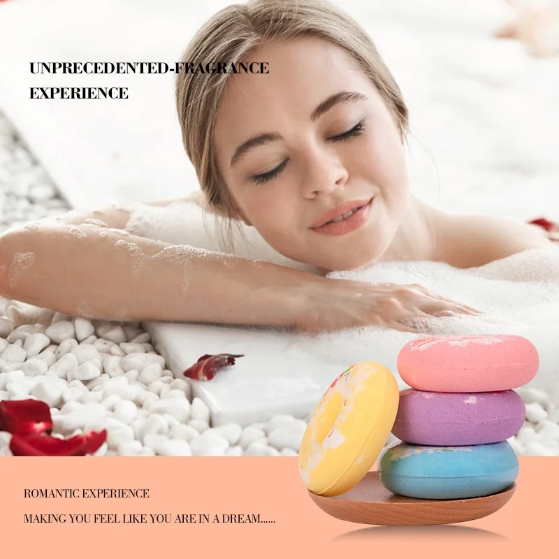 

OEM/ODM private label organic cleansing 100g donuts bath ball bomb, As the picture