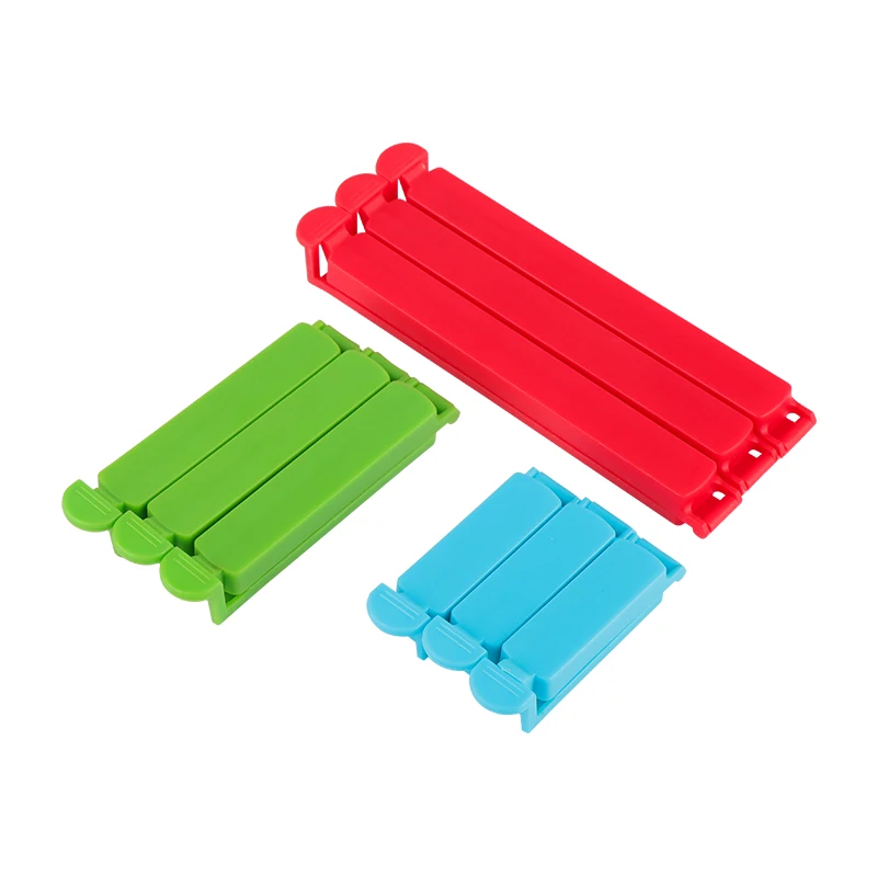 

9PCS Kitchen Accessories Bag Clips Food Seal Clip Portable bag clip, Red;green;blue