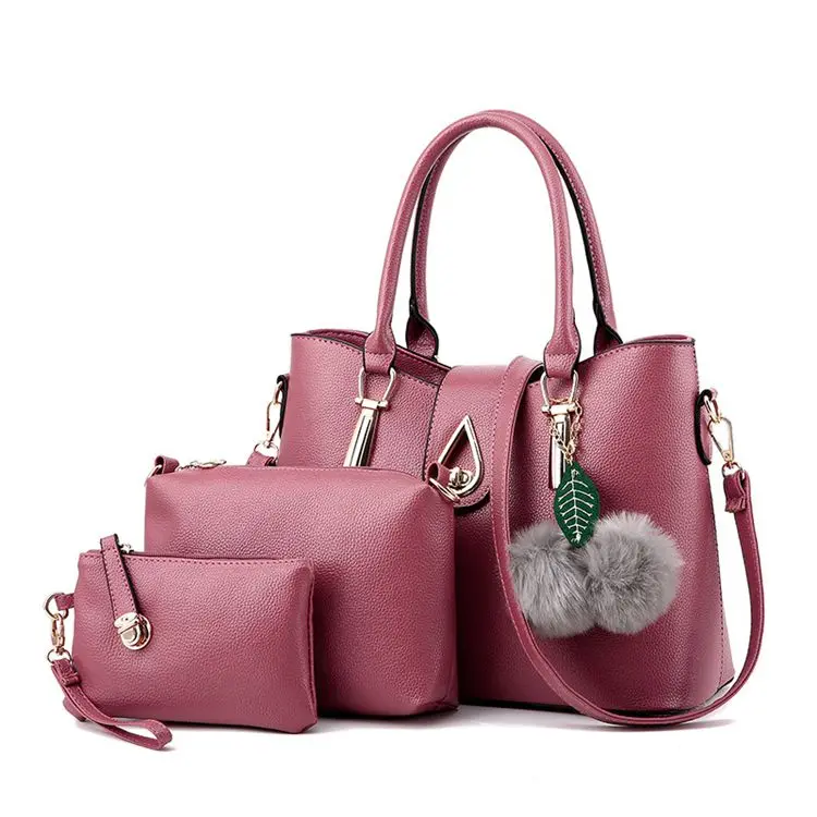 2021 Cheap Shoulder Trendy 3 In 1 Ladies Working Handbags Sets Pu ...