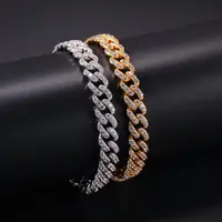 

8MM Fashion Jewelry Lab Diamond Iced Out HipHop Cuban Link Bracelet