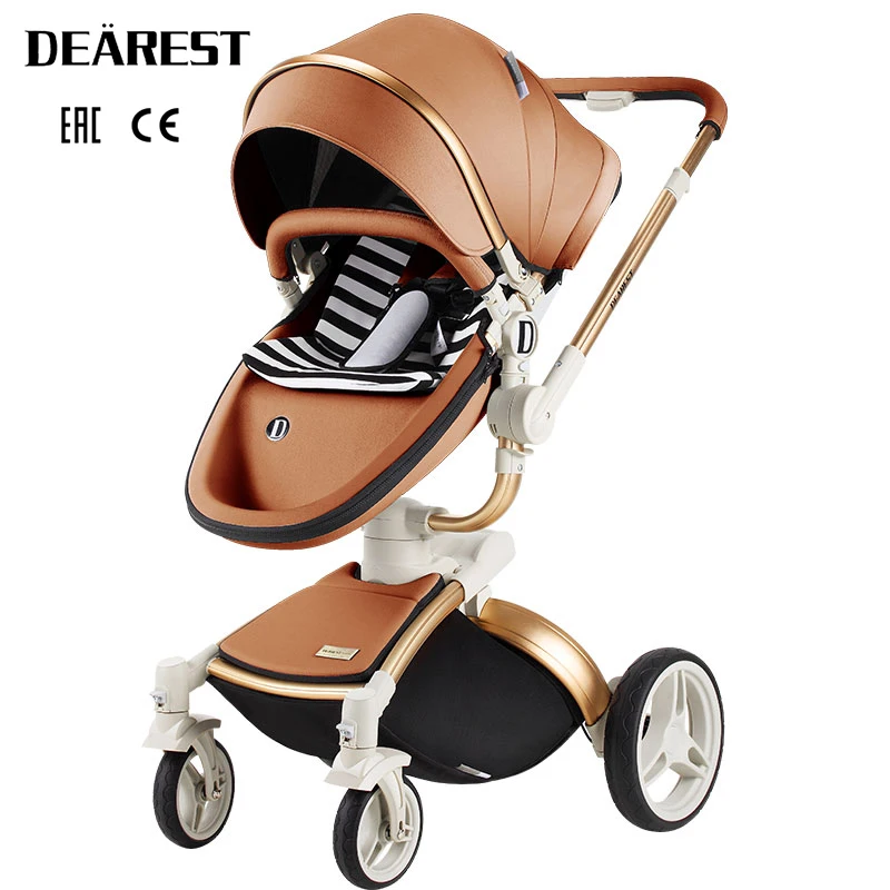 

DEAREST Diamond Baby Stroller 3 in 1 High Landscape Pram For Kids