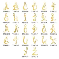 

100% Stainless Steel Gold Alphabet lettersA-Z Name Charms Pendant T544G Wholesale DIY Jewelry Charm for Necklace Bracelet Making