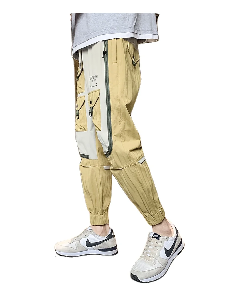 

Spring's new multi-bag cargo pants men's popular logo hip-hop pants temperament commuter