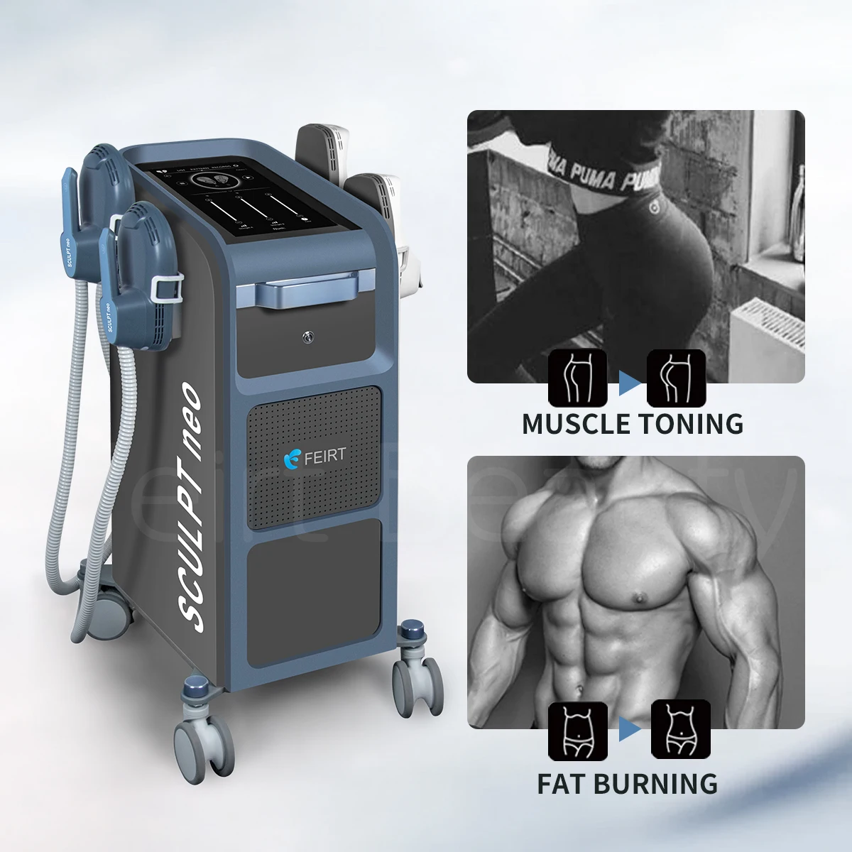 

Black RF emslim neo 4 handle electric muscle stimulator sculpting slimming emslim machine