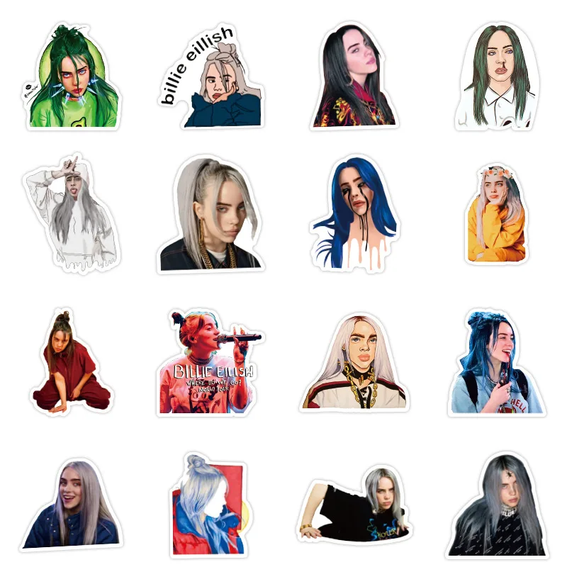 50pcs billie eilish cartoon sticker decals waterproof suitcase diy laptop guitar skateboard toy lovely stickers buy stickers for guitar laptop keyboard stickers toy box stickers product on alibaba com