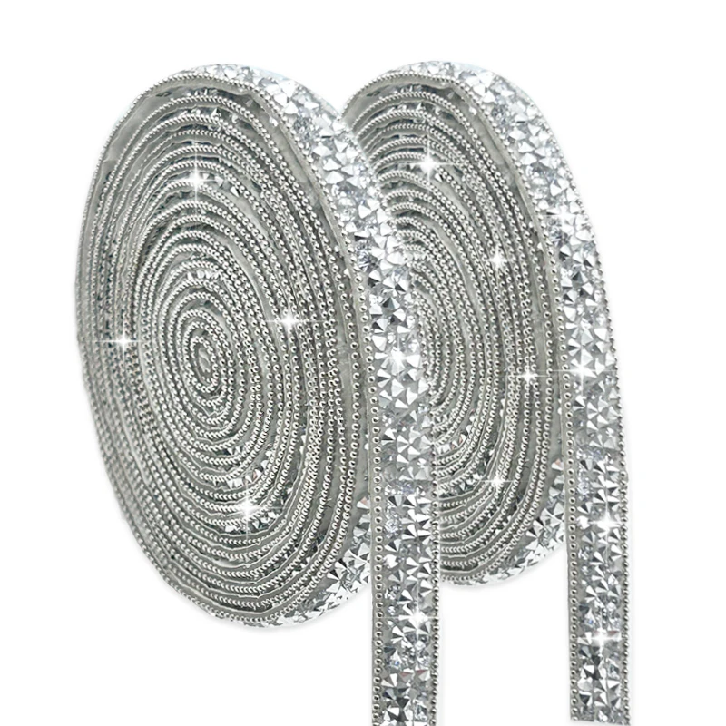 Hot Selling Solid Resin Rhinestone Ribbon Hot Fix Crystal Appliques Beaded Rhinestone Ribbon Tape