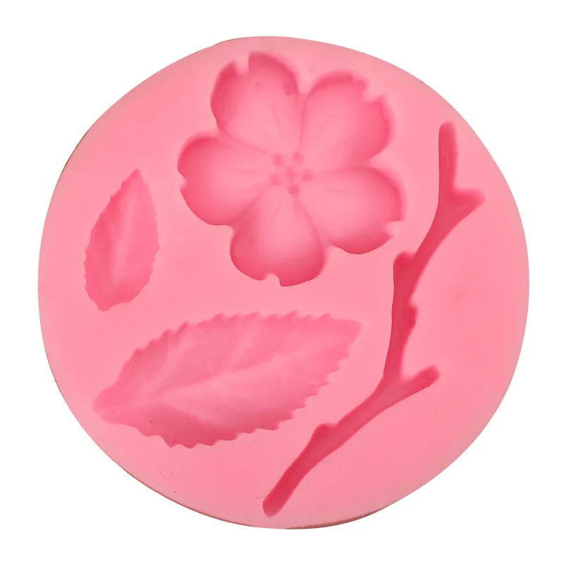 

Diy Cake Decoration with Flowers and Green Leaves Silicone Fondant Mold for Baking Pastry Cake Tools Bakeware Mould Making
