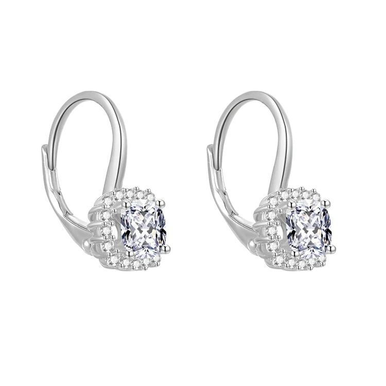 

POLIVA 925 sterling silver wholesale cheap designer cubic zircon clip on earrings