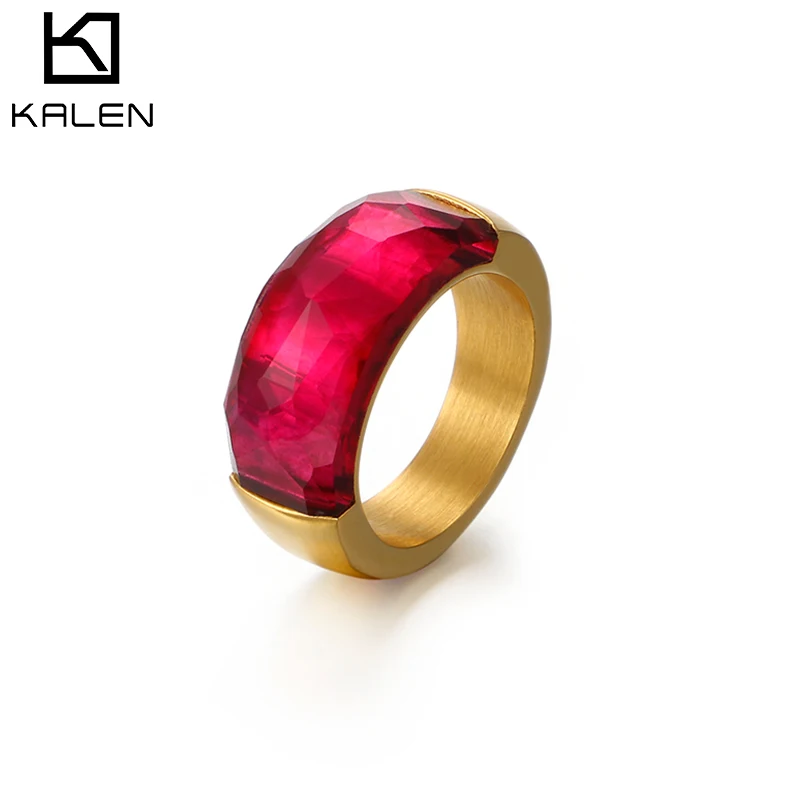 

Fashion 18K Gold Wedding Ring Gold Ring Designs For Girls Woman Gold Ring With Glass, Customized