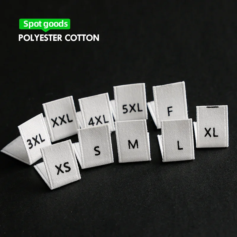 Customized Clothing Brand Labels-Printed Eco-Friendly Cloth Material Custom Color & Size Size Label for Garment Shoes & Bags
