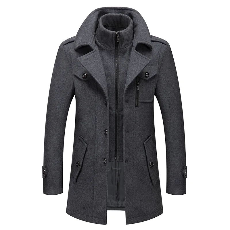 

The Latest Style Wholesale Price Autumn And Winter Woolen Coat Men's Fashion Double Collar Cold Resistant Men' Coat