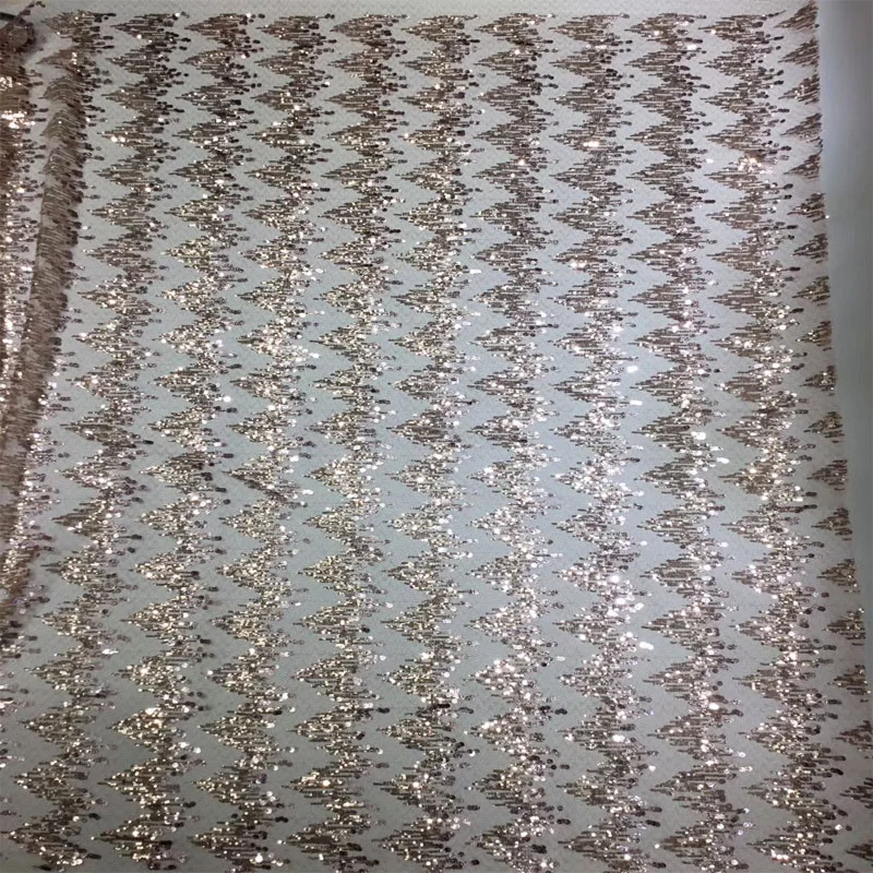 

Latest design rose net fabric embroidery lace sequin fabric, Accept customized color