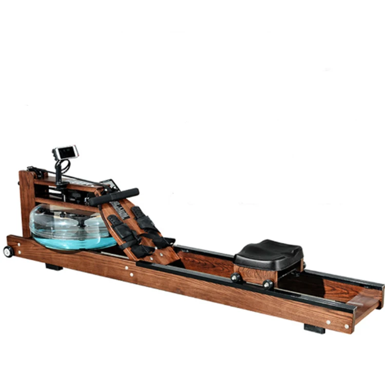 

Water Rowing Machine for Home Foldable Glider Home Gym Workout Equipment Exercise Rower, Wood color