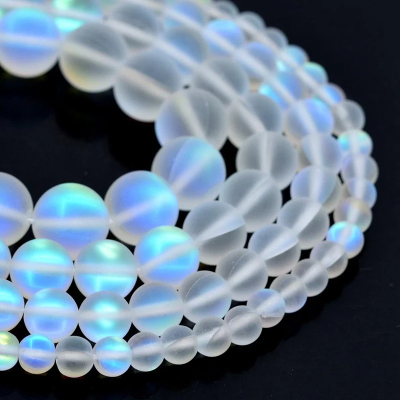 

Wholesale Rainbow Matte White Mystic Aura Quartz Gemstone Loose Beads Round 6mm 8mm 10mm Bracelet Making