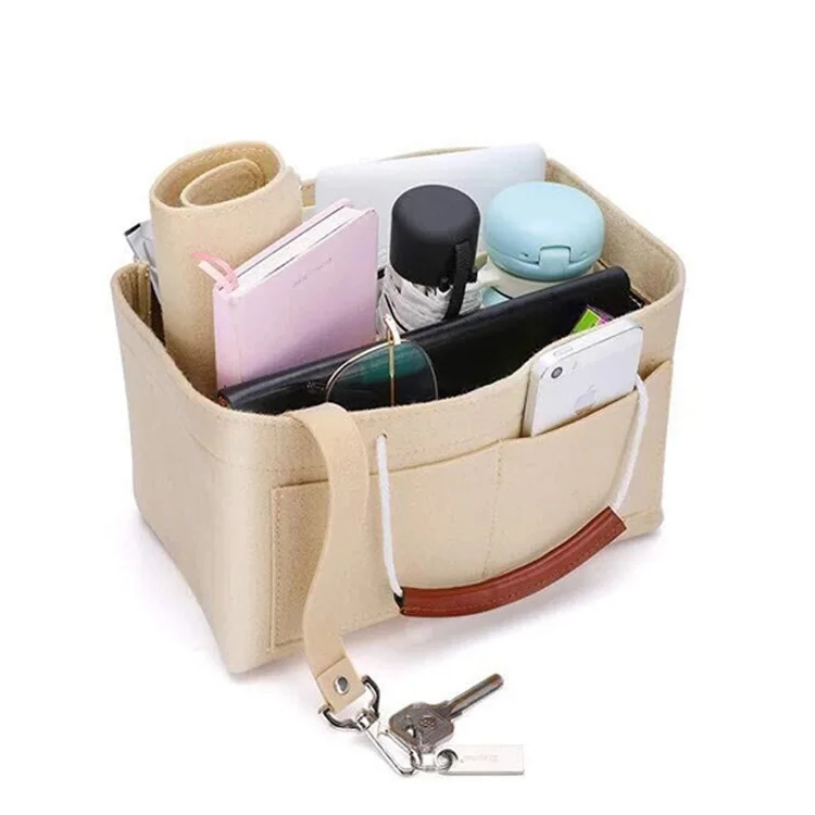 

Wholesale purse organizer Insert women tote bag organizer insert handbag felt bag organiser insert speedy hand bag organizer, Various colors available