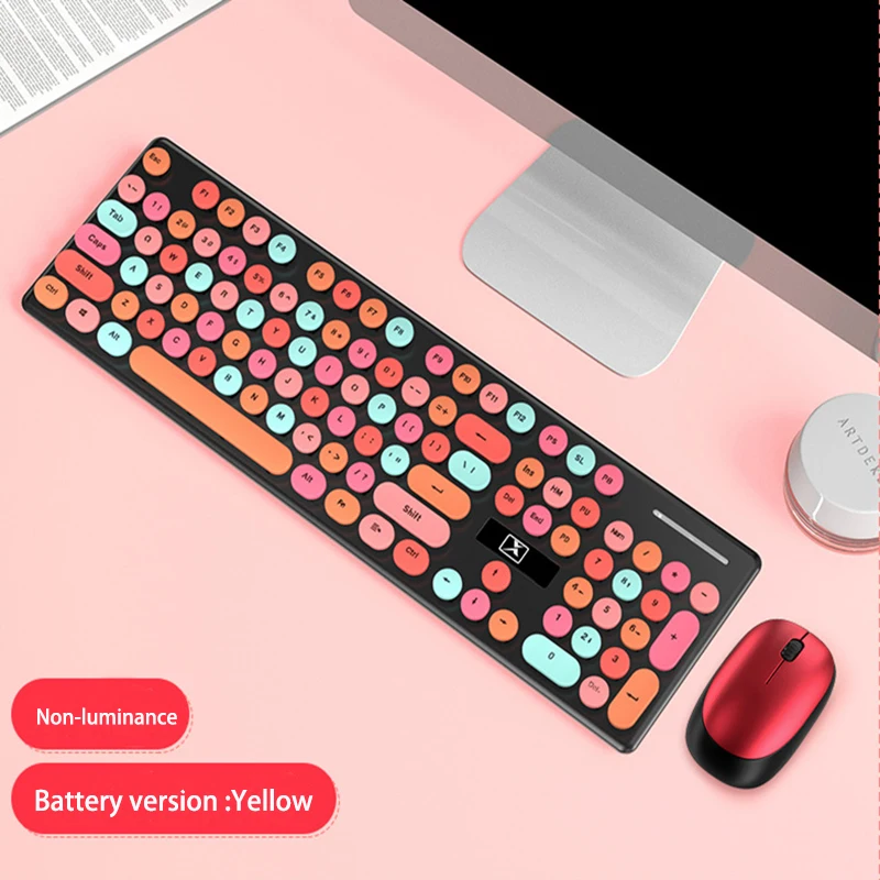 

Cute Mixed Color Wireless Keyboard And Mouse Combos For Girl