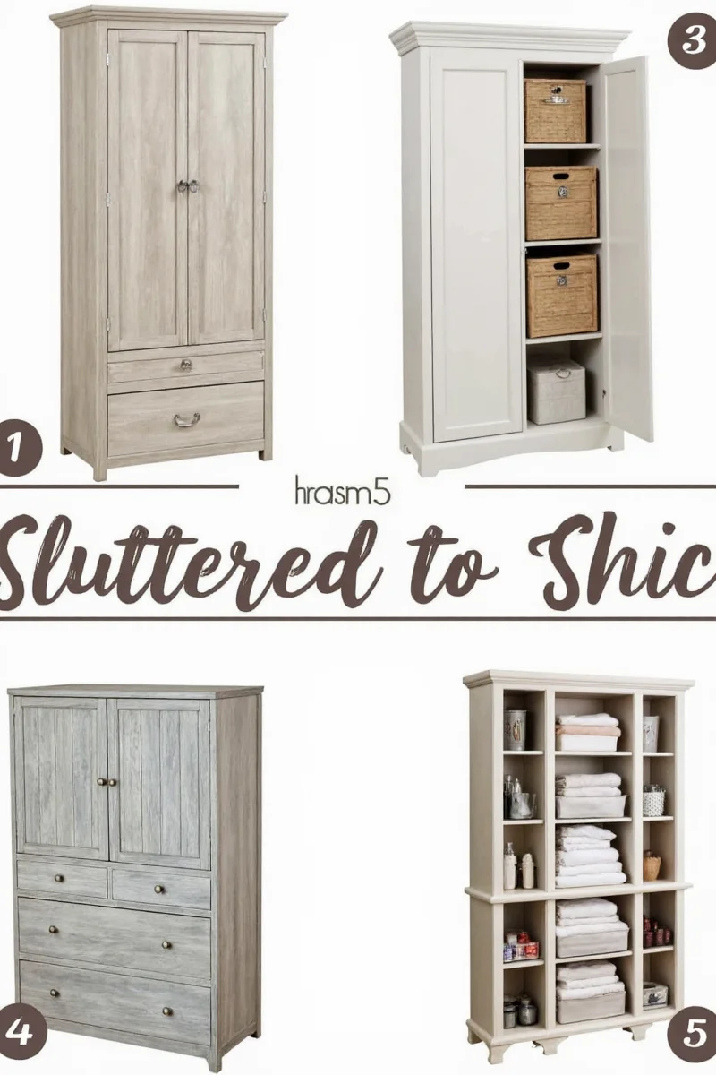 Family-friendly linen cabinet setup in living room