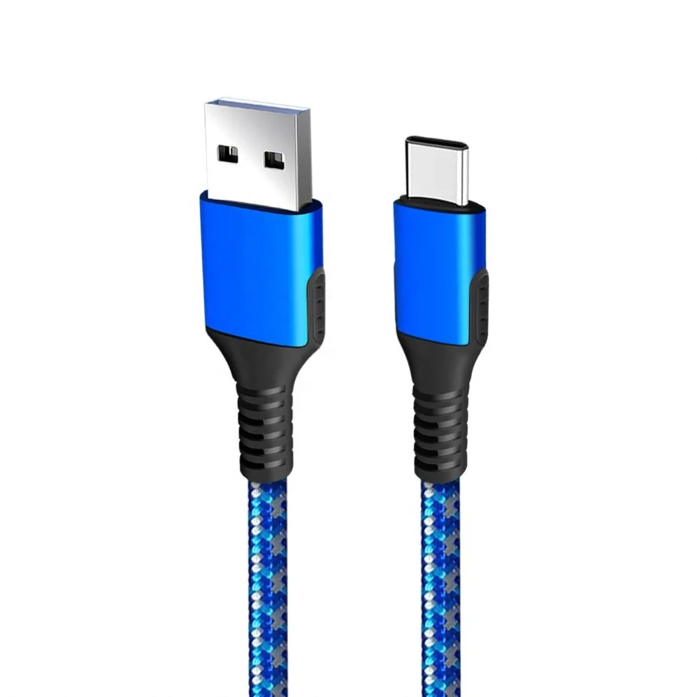 

Icebingo 2021 New Arrival 1 M 3F Nylon Braided Mirco Usb Charging Cable 2.4A C Type Quick For Iphone, Red / blue / black/silver