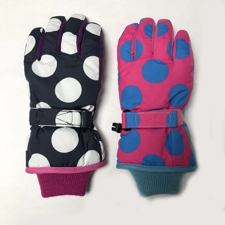 

Fashion Winter Outdoor Printing Sports Glove Waterproof Ski Snowboard Glove For Kids, Pink,black(custom color)