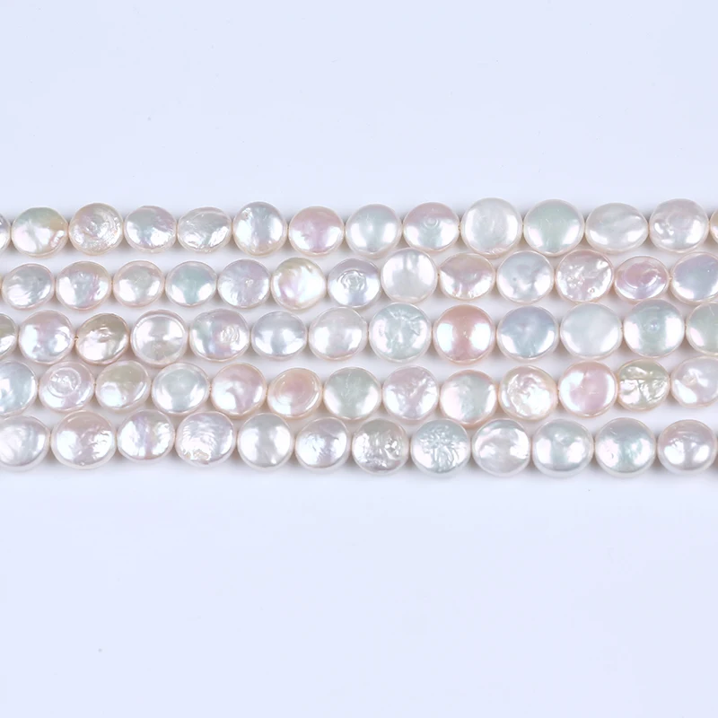 

10-11mm Coin Freshwater Pearl Beads Strand For Jewelry