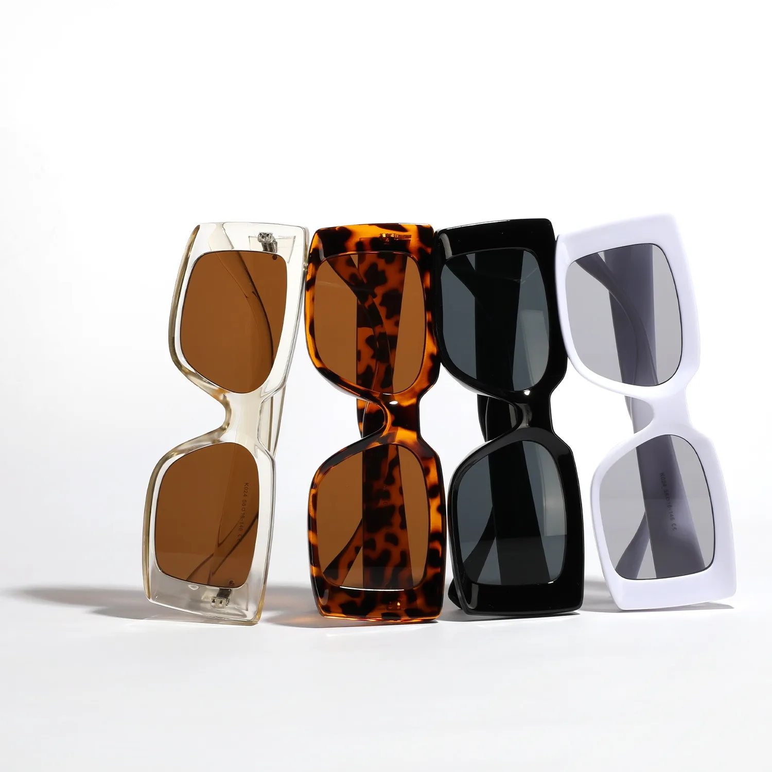 

Wholesale Italy Designer Square Frame Sunglasses Women Leopard Brown Ladies Small Square Frame Sun Glasses