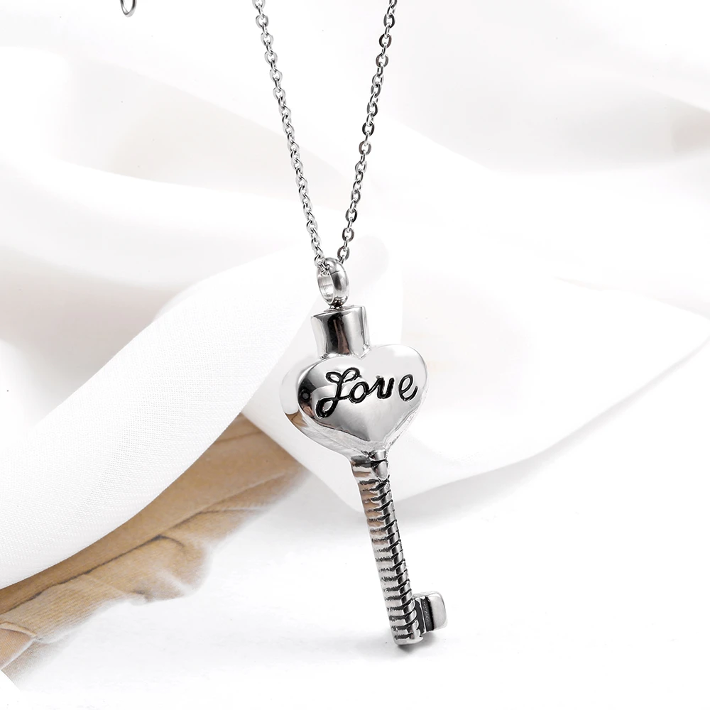 

Commemorative Urn Pet Cremation Ashes Perfume Bottle Jewelry Series Heart Key Necklace