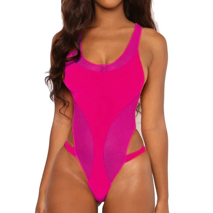 

JSNC569 new arrival solid color one-piece bikini sexy both side bandage swimwear women swimsuit, 3 colors