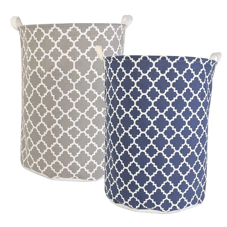

nordic round shape water-proof foldable laundry basket hamper with handle