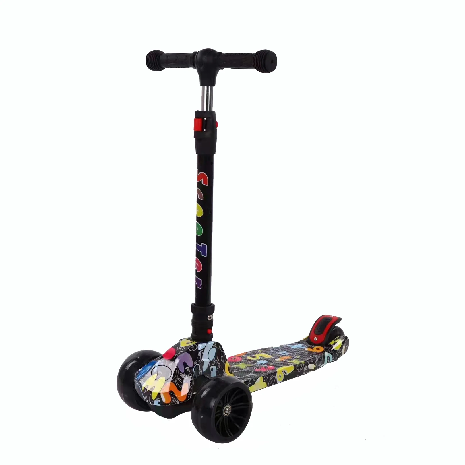 

New beautiful kids scooter children high and low adjustable folding scooter hot sell baby flash scooter with music