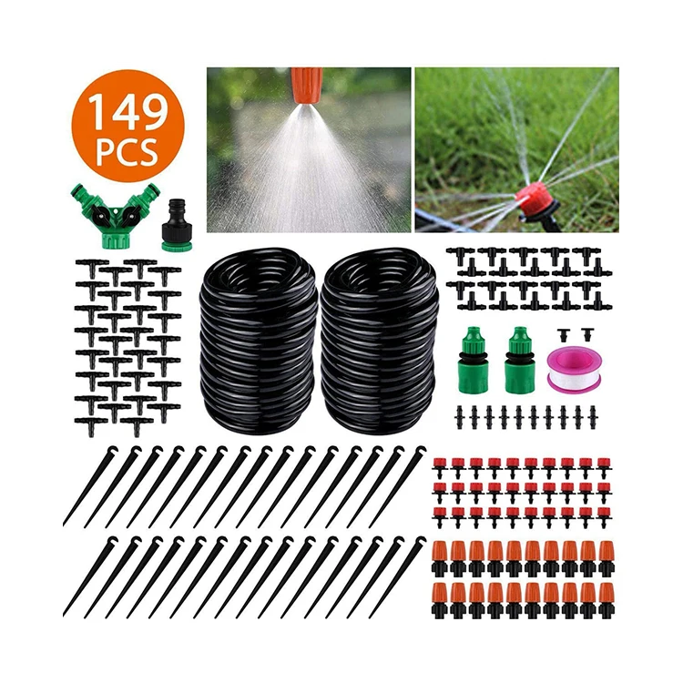 

Adjustable Automatic Micro Irrigation Kits for Garden Greenhouse Flower Bed Patio or Lawn(30M 149PCS)