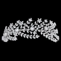 

Crown Headband Charm Romantic Leaf Shapes Design Zirconia Hair Comb Accessories for Women Wedding Party BC5367 Corona Princesa