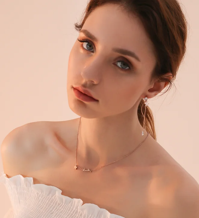 

Chain Necklaces Rose Gold Plated Wholesale Fashion Simple Plain Women Jewelry Men Gift Business Party Wedding Unisex Technology