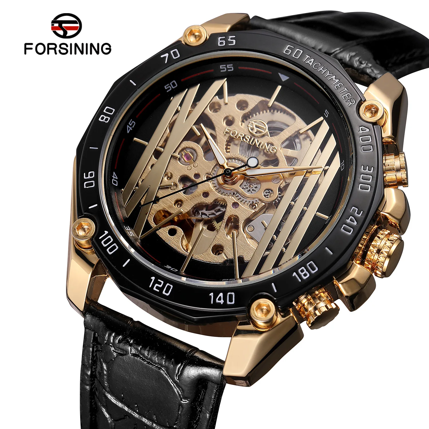 

2021 Men's Automatic Luxury Genuine Leather Strap Analog Skeleton Dial Trendy Whole Sale Watch