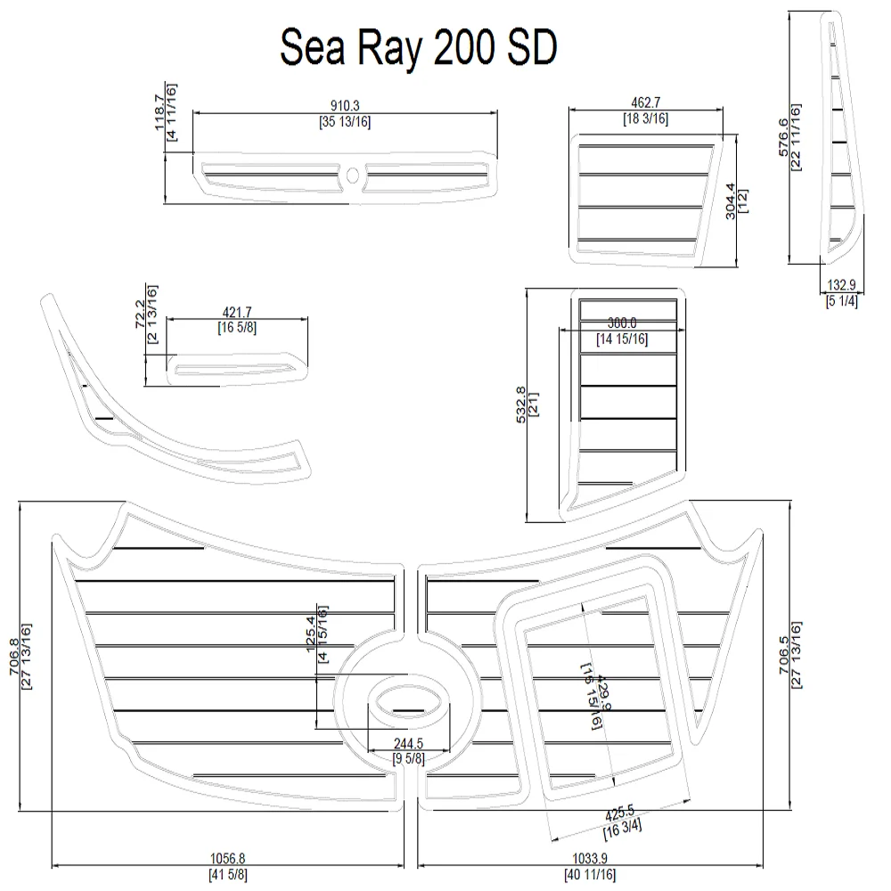 

Sea Ray 200 SD Swim Platform Pad Boat EVA Teak Decking 1/4" 6mm