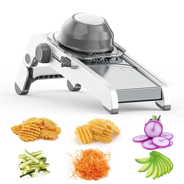 

J458 Amazon Hot Sell Multifunction Vegetable Fruit Cutter Food Chopper Manual Mandoline Slicer For Kitchen, Stock or customized