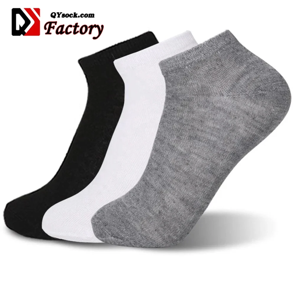 

Wholesale Low Price Unisex Comfortable Sports Solid Black White Grey Low Cut Ankle Socks