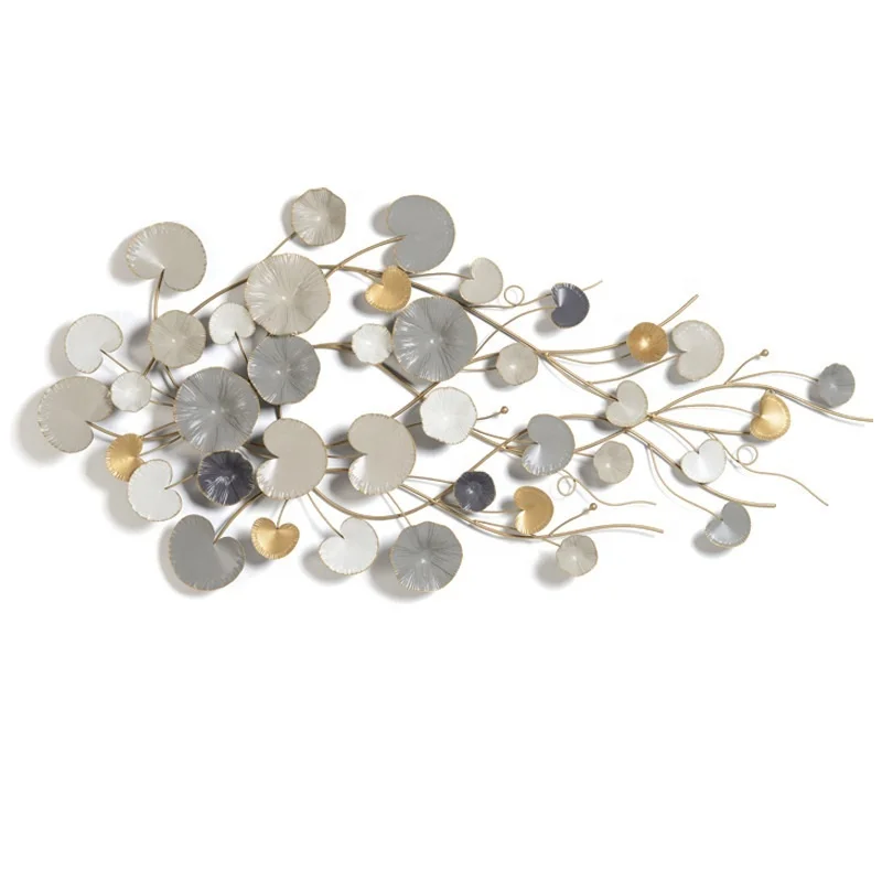 

Wall decoration for living room background wall porch decoration Nordic Eucalyptus leaf wall hanging, Gold